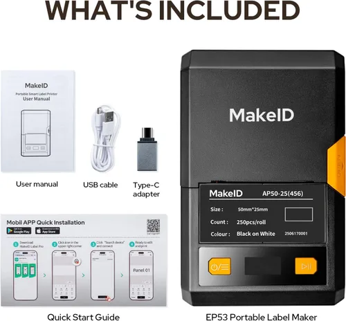 Vista 8 de Makeid EP53 - Etiquetadora con cinta de transferencia térmica de 2 pulgadas