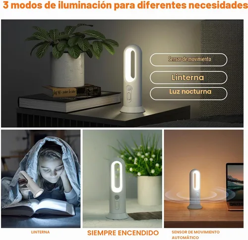 Vista 3 de JackonLux Linterna de luz nocturna recargable con sensor de movimiento 3