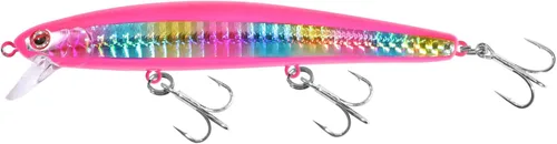 Vista 26 de LITTMA Señuelos de pesca de surf de California Señuelos de pesca de agua salada Jerkbait Crankbait Surf Minnow 110 - Sardina metálica Super Glow