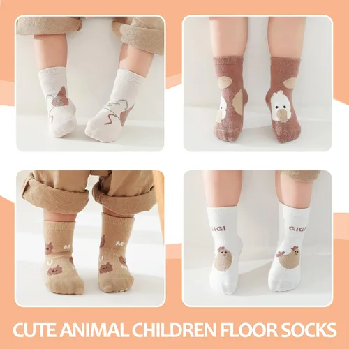 Vista 7 de TRUEHAN 5 pares de calcetines antideslizantes con puños para bebés, para niños y niñas