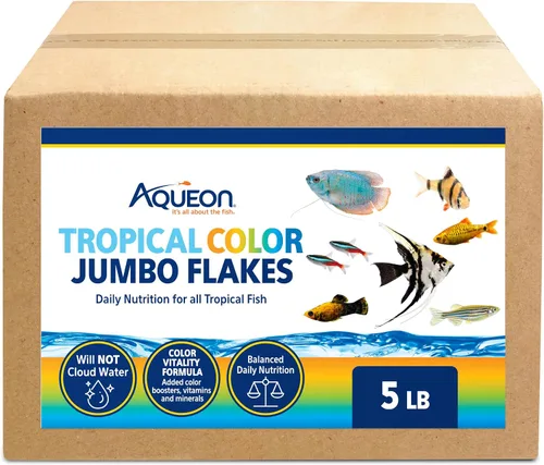 Vista 6 de Aqueon Alimento para peces tropicales, copos que mejoran el color, 1.02