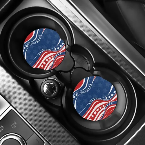 Vista 11 de AFPANQZ 250 Years Print Car Coasters for Cup Holders Absorbent Car Accessories 2.8" Car Cup Holder for Women 2 Pack
