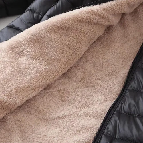 Vista 6 de Gamivast Chaqueta larga acolchada para mujer, talla grande, abrigo de algodón, ligero, con capucha, chaqueta de invierno