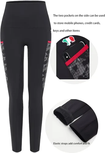 Vista 3 de MakyeAme Pantalones de equitación para mujer, asiento completo, agarre de silicona, mallas de entrenamiento ecuestre con bolsillos