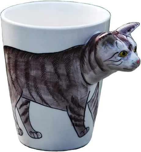Vista 9 de Taza de cerámica de animales pintados a mano (13.66oz) (Beagle)
