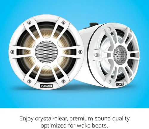 Vista 3 de Garmin Fusion® Signature Series 3i Marine Wake Tower Altavoces de 6.5 pulgadas 230 vatios CRGBW Sports White Marine Wake Tower Altavoces (par)