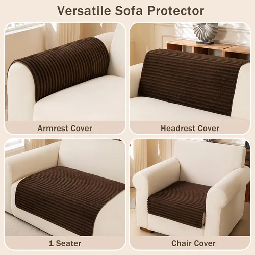Vista 3 de Funda de sofá 100% impermeable, funda antideslizante para brazos, suave y lavable, protector de respaldo para reposabrazos de sofá, apto