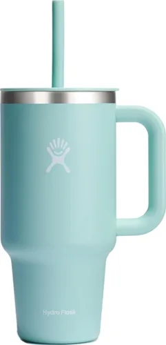 Vista 44 de Hydro Flask Vaso de Viaje con Asa, Tapa y Pajita - Acero Inoxidable Aislado en 24 Oz Aloe