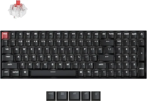 Vista 9 de Keychron K4 96% Layout QMK Teclado mecánico con opciones inalámbricas y con cable, interruptor banana con retroiluminación blanca, intercambiable