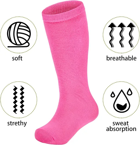 Vista 2 de Zando Calcetines de fútbol para niños, transpirables, hasta la rodilla, sin costuras, calcetines de béisbol para niños pequeños, calcetines de tubo