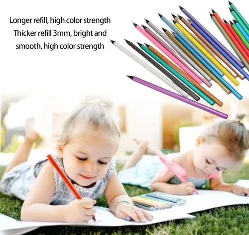 Vista 4 de Lápices de colores, 24 colores pintados a mano, lápices de dibujo, lápices de bocetos para manualidades, pintura, bocetos, diseño, álbumes