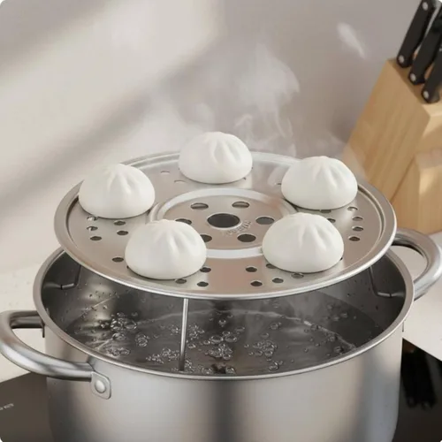 Vista 5 de Soporte de cocina de acero inoxidable, bandeja de inserción 304 de metal resistente al óxido, patas desmontables adecuadas para comidas de uso