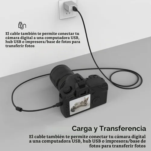 Vista 6 de UC-E4 Cable USB de transferencia de fotos compatible con Nikon D40 D50 D60 D70 D70S D80 D90 D100 D200 D300 D300S D610 D700 D3000 D3100 D7000 D1x D1x