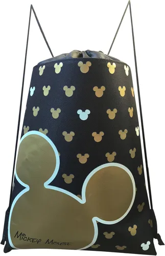 Vista 7 de Disney Mickey Mouse - Mochila con cordón que brilla en la oscuridad con cartera de muñeca (dorado), Oro