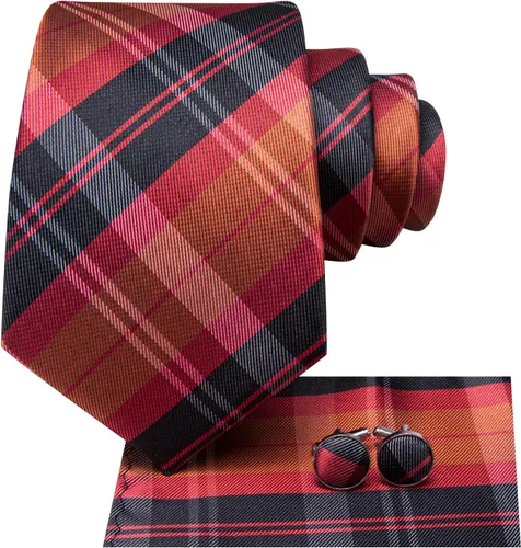 Vista 126 de Dubulle Corbata tejida de cachemira para hombre y gemelos de pañuelo para hombre, conjunto de gemelos para boda formal y negocios