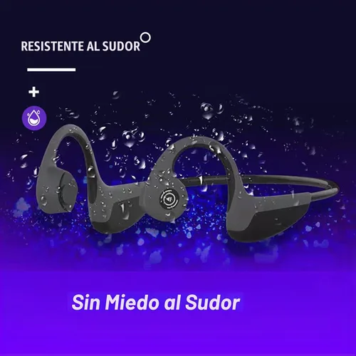 Vista 3 de Auriculares de conducción ósea Bluetooth 5.0 de oído abierto inalámbrico de titanio HiFi estéreo con micrófono a prueba de sudor Auriculares
