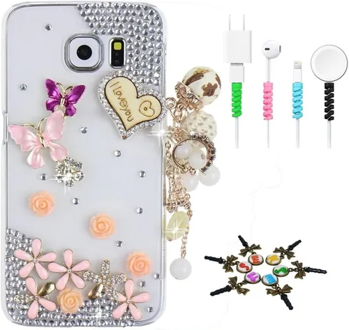 Vista 15 de Bling Case SSSGCDwCPSeries-12 - Funda con tapa y cristales brillantes, diseño 3D hecho a mano
