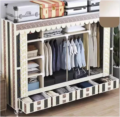 Vista 13 de Armarios grandes Armario portátil con cajón Armarios para dormitorio colgante de metal hierro ropa armario ahorra espacio armario ahorro de espacio