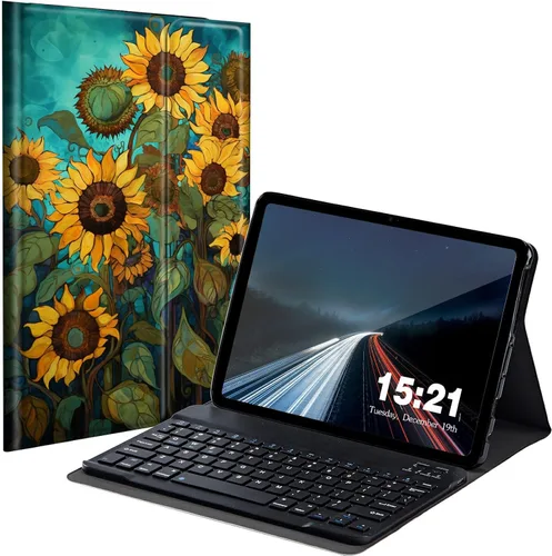 Vista 23 de Funda de teclado para Samsung Galaxy Tab S6 Lite 2022/2020, Galaxy Tab S6 Lite SM-P610/P613/P615/P619 con teclado Bluetooth inalámbrico desmontable