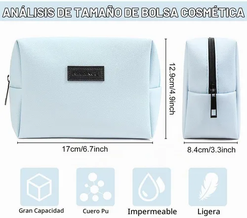 Vista 3 de Bolsa de maquillaje, Azul