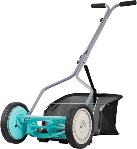 Vista 82 de American Lawn Mower Company 1204-14 Cortacésped de carrete de empuje de 4 hojas de 14 pulgadas, color rojo