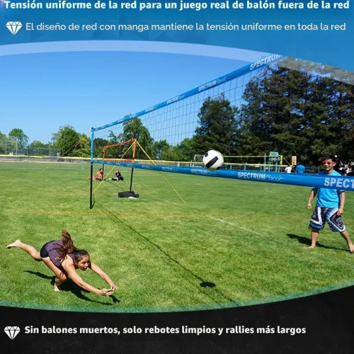 Vista 4 de Park & Sun Sports Spectrum Classic: Sistema de red de voleibol profesional ajustable para exteriores Negro