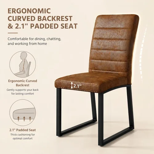 Vista 6 de Juego de mesa redonda de cristal de 5 piezas para 4, mesa de comedor moderna de 48 pulgadas con base de grano de madera, sillas tapizadas de gamuza