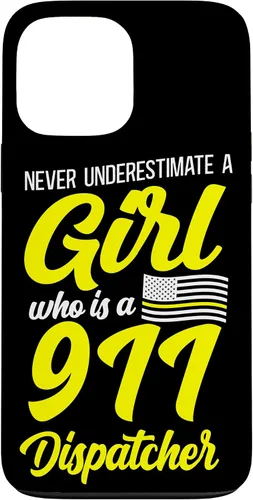 Vista 24 de 911 Dispatcher Thin Gold Yellow Line Girl Female Never Case for iPhone 16