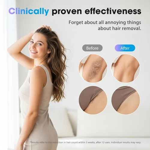 Vista 2 de Dispositivo de depilación láser IPL para mujeres y hombres, contacto de enfriamiento de hielo a 45 °F para resultados indoloros y duraderos