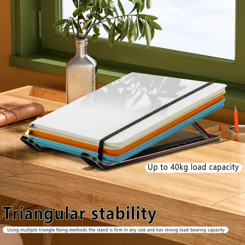 Vista 7 de Soporte para laptop, soporte para tableta de computadora, soporte plegable de aluminio ajustable para laptop, compatible con MacBook Air Pro