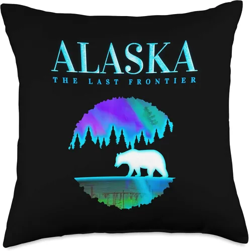 Vista 5 de Alaska - Almohada de oso polar con diseño de oso polar de Alaska, 16.0 x 16.0 in, multicolor