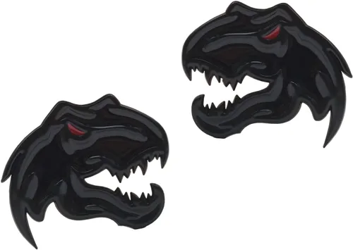 Vista 2 de Un par de emblema de dinosaurio para RAM TRX 1500 2500 3500 Charger Challenger (negro Redeye)