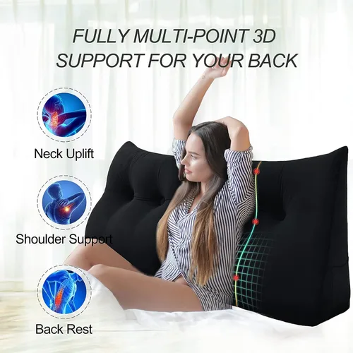 Vista 4 de Almohada triangular para cabecero, almohada de lectura de pana triangular, almohada triangular para cabecero, almohada de apoyo para dormitorio