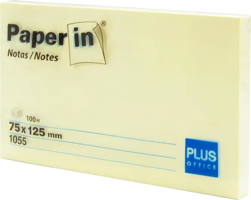 Vista 10 de Plus Office 3 blocs de notas adhesivas amarillas Post-Its para oficina, universidad, para tomar notas rápidas y recordatorios, 3 blocs de 100 hojas