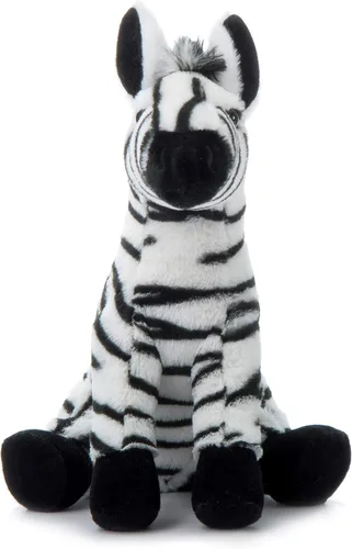 Vista 2 de The Petting Zoo Peluche de cebra, regalos para niños, animales salvajes del zoológico Onez, juguete de peluche de cebra de 12 pulgadas