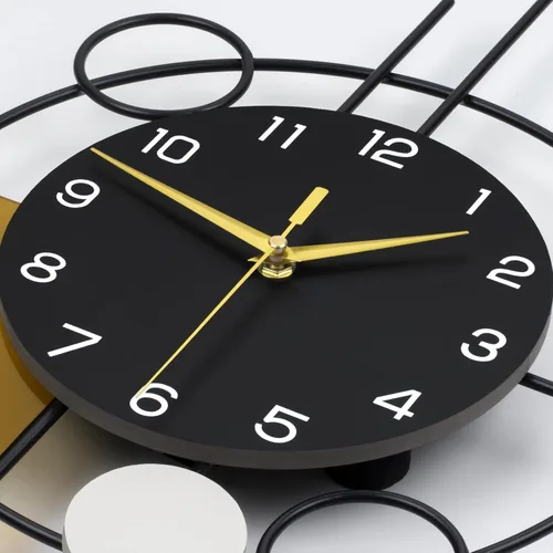 Vista 6 de Reloj de pared grande con péndulo decorativo, funciona con pilas Analog Silent Quartz Black Modern Clock for Living Room,Bedroom,Kitchen,Dining