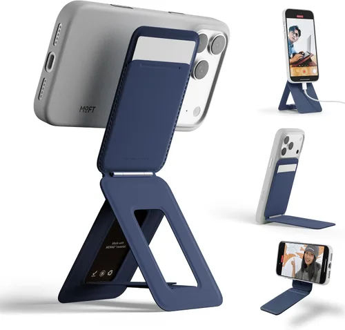 Vista 22 de MOFT MOVAS - Billetera con trípode para teléfono, 3 en 1, soporte magnético compatible con NFC, soporte para tarjetas ajustable de cuero vegano