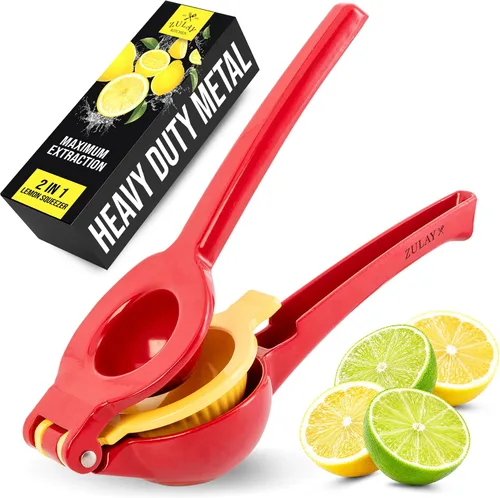 Vista 37 de Zulay Kitchen Exprimidor de hierro fundido, exprimidor de naranja resistente con coladores desmontables para una fácil limpieza, prensa de cítricos