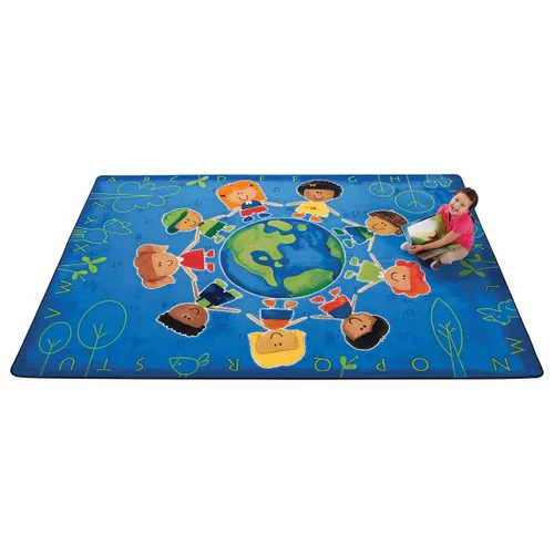 Vista 3 de Carpets for Kids 4413 Give The Planet a Hug - Alfombra rectangular de 3 pies 10 pulgadas x 5 pies 5 pulgadas