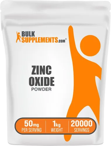 Vista 6 de BulkSupplements. com Polvo de óxido de zinc – Suplemento de óxido de zinc, suplemento mineral para apoyo inmunológico – Sin gluten, 50 mg por