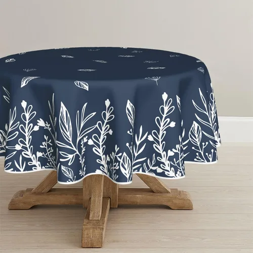 Vista 9 de Horaldaily Fall Tablecloth 52×70 Inch Rectangular, Thanksgiving Autumn Harvest Blue Wild Flowers Table Cover for Party Picnic Dinner Decor