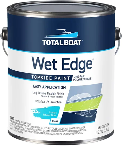 Vista 26 de TotalBoat Wet Edge Topside - Pintura marina con recubrimiento de poliuretano premium para barcos, vehículos recreativos, molduras exteriores, fibra
