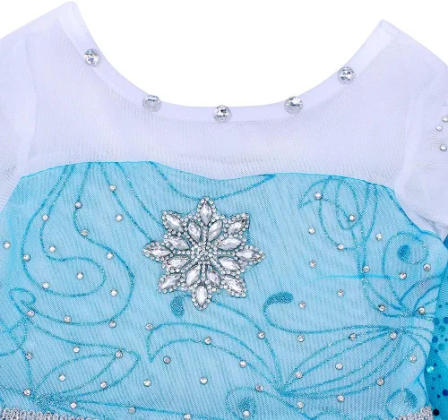 Vista 6 de Eledobby Elsa Coronation Dress for Girls The Frozen Costume Princess Elsa Dresses Halloween Outfits Birthday Party Ball Gown