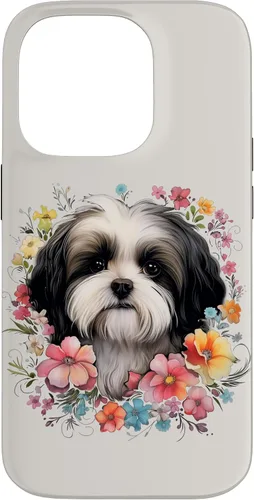 Vista 17 de Shih Tzu Mom Floral Dog Lover Vintage Flowers Cute Case for iPhone 17
