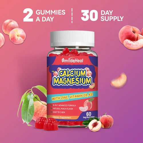 Vista 9 de Gomitas de calcio y magnesio y zinc de 1000 mg- con vitamina D3 y B12