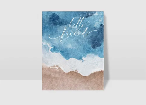 Vista 3 de Ocean Watercolor Greeting Cards Blank Inside with Envelopes Set of 6 Beach Painting Cards for Any Occassion