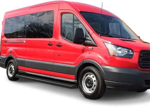 Vista 2 de APS Estribos (escalones laterales de barras Nerf) compatibles con Ford Transit 2015-2026 Van de tamaño completo de 3 puertas