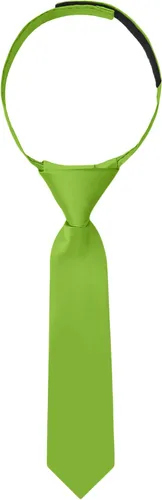 Vista 2 de Jacob Alexander Corbata de gancho y bucle de color sólido preatada de 8 pulgadas para niños pequeños Manzana Verde (Apple Green)