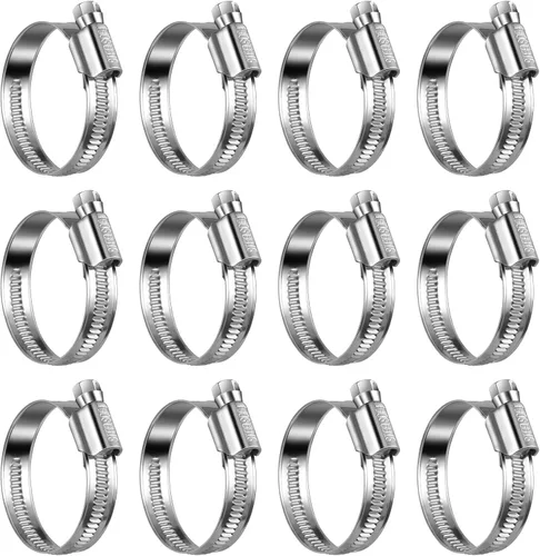 Vista 18 de Abrazaderas de manguera de engranaje helicoidal de acero inoxidable antideslizantes 3/8 a 5/8 "(0.394-0.630 in) SAE Size 4, 5/16"Hex Head, Soft