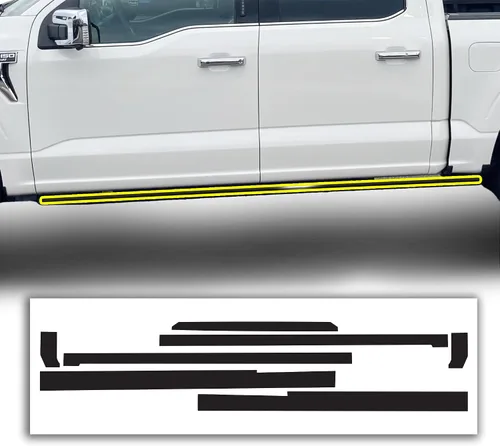 Vista 10 de BOGAR TECH DESIGNS Superposición de eliminación de cromo frontal exterior compatible con Ford F-150 2021-2023, negro brillante